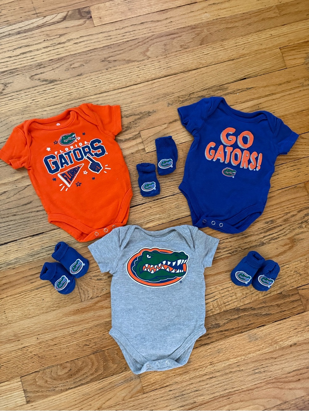 Baby 0-3 months Florida Gators Bundle Set - Orange, Blue, Gray